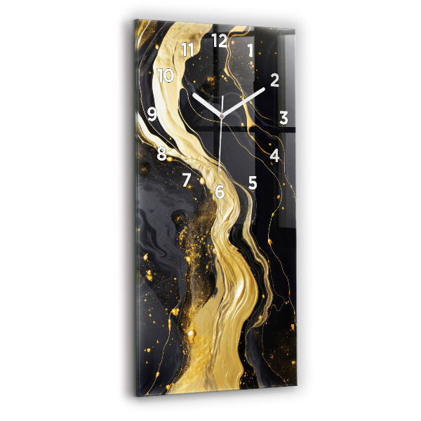 Vertical wall clock Gold marble