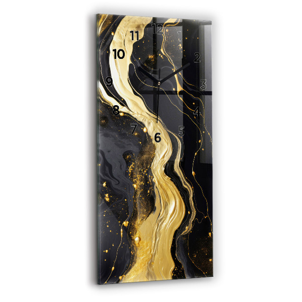 Vertical wall clock Gold marble
