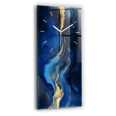 Vertical wall clock Blue marble