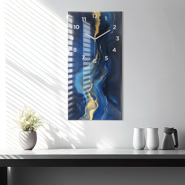 Vertical wall clock Blue marble