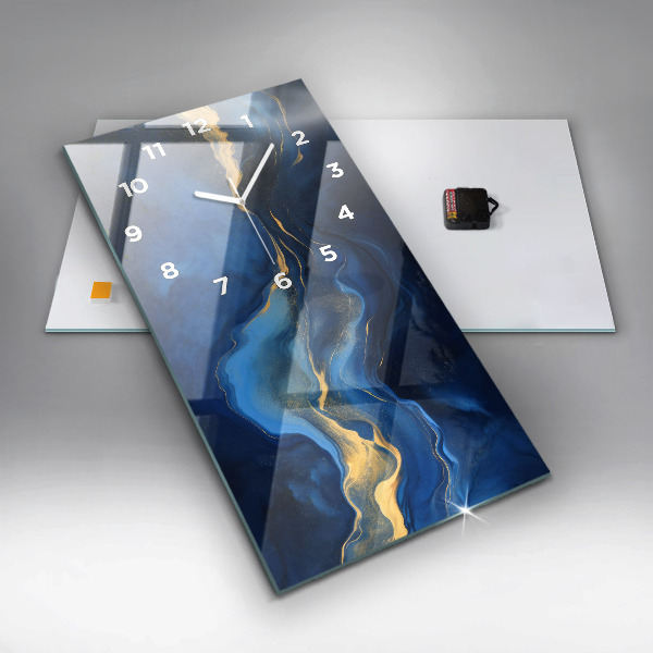 Vertical wall clock Blue marble