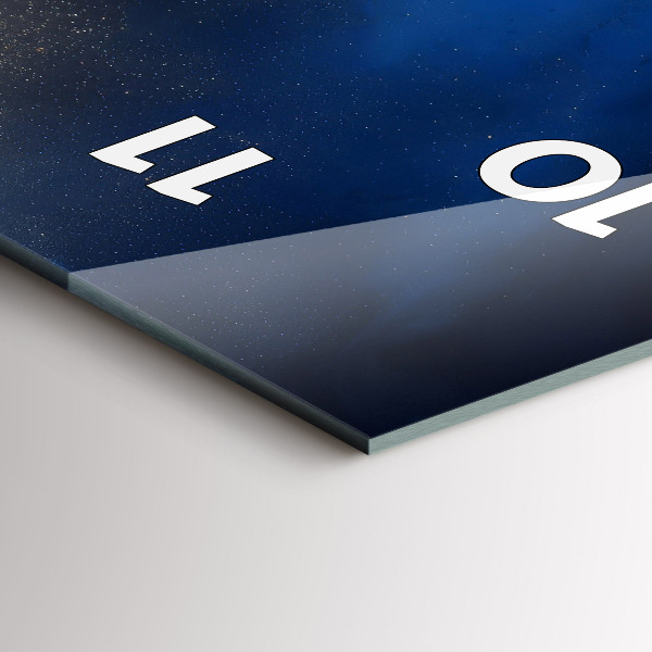 Vertical wall clock Blue marble