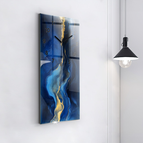 Vertical wall clock Blue marble