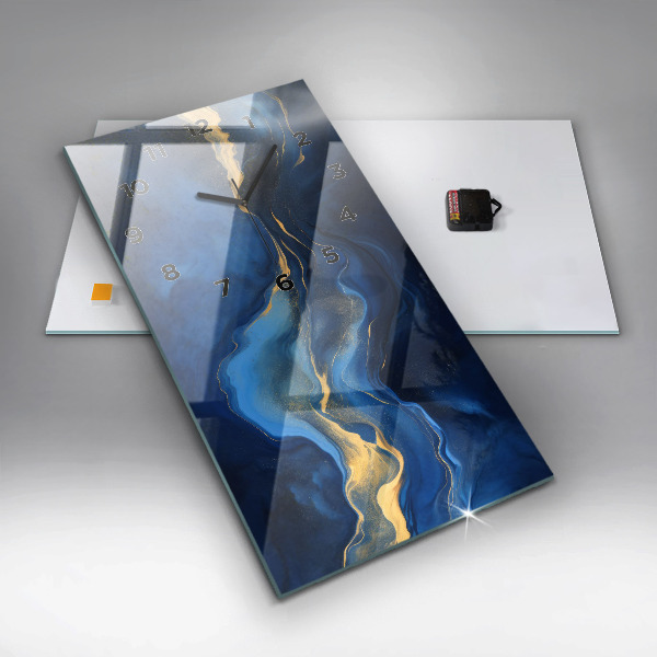 Vertical wall clock Blue marble