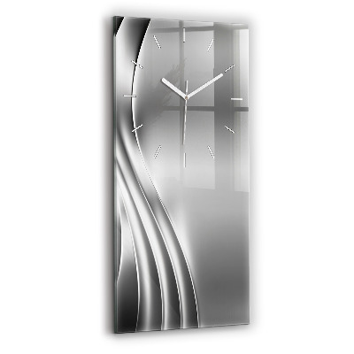 Vertical wall clock Silver abstraction