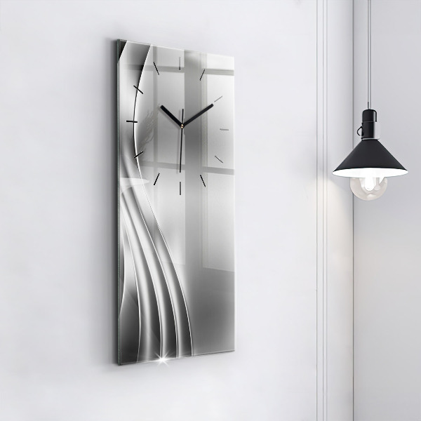 Vertical wall clock Silver abstraction