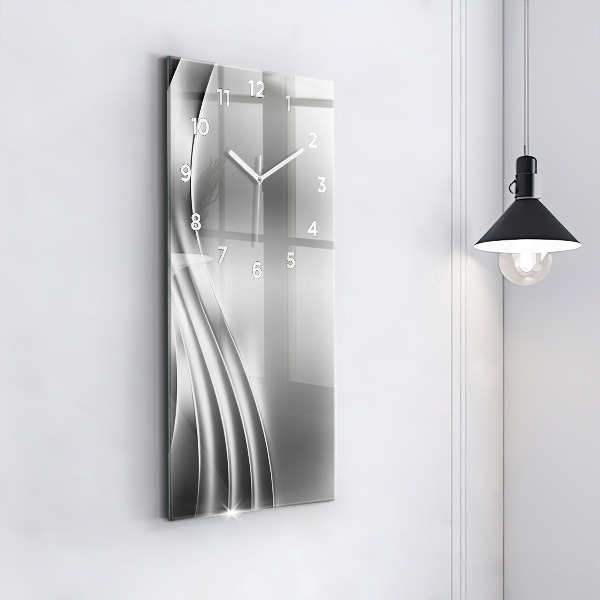 Vertical wall clock Silver abstraction