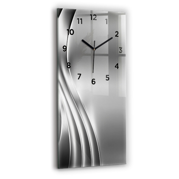 Vertical wall clock Silver abstraction