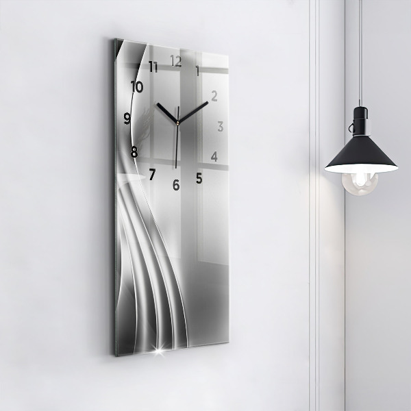 Vertical wall clock Silver abstraction