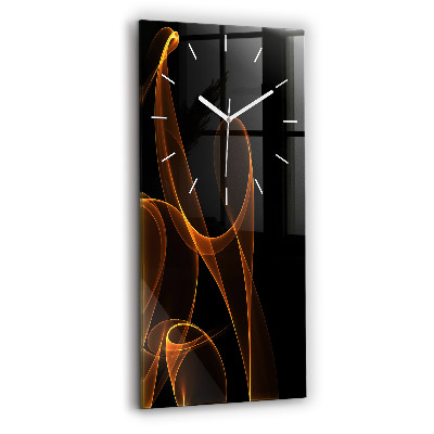 Vertical wall clock Orange lines