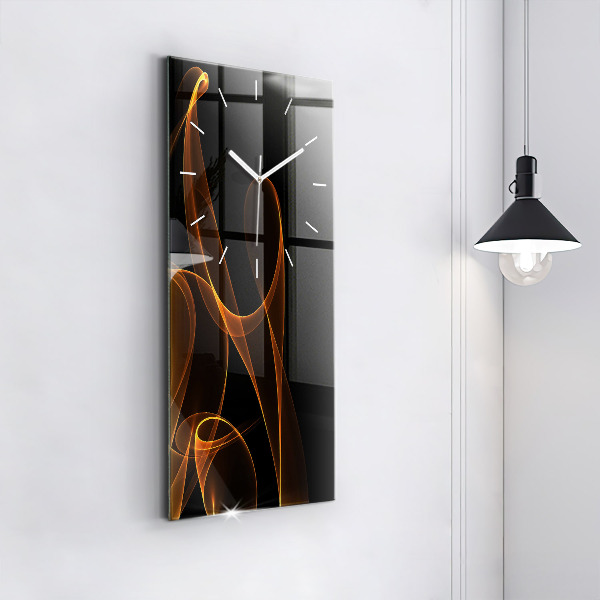 Vertical wall clock Orange lines