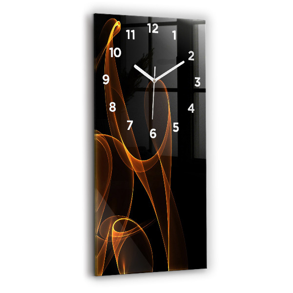 Vertical wall clock Orange lines