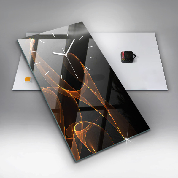 Vertical wall clock Orange lines