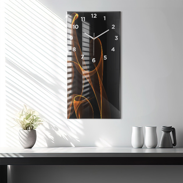 Vertical wall clock Orange lines