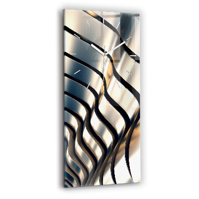 Vertical wall clock Silver pattern