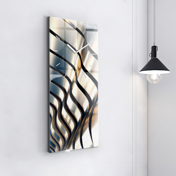 Vertical wall clock Silver pattern
