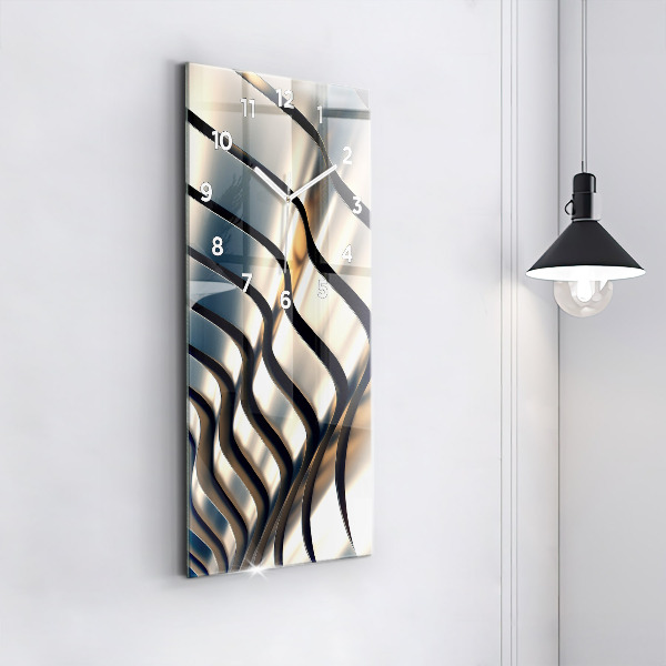 Vertical wall clock Silver pattern