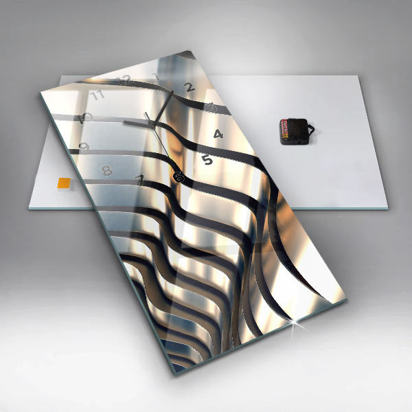 Vertical wall clock Silver pattern