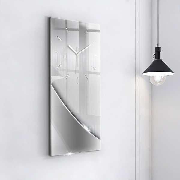 Vertical wall clock Silver pattern