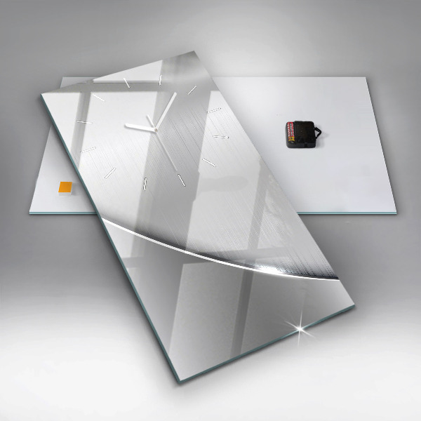 Vertical wall clock Silver pattern