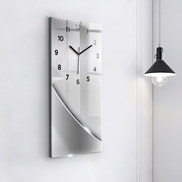 Vertical wall clock Silver pattern