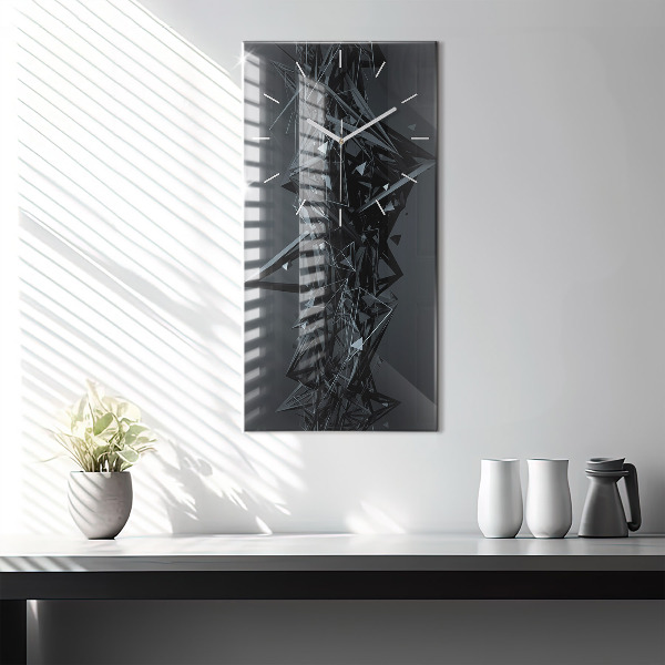Vertical wall clock Black abstraction