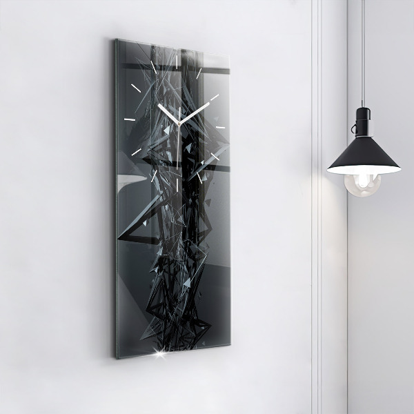 Vertical wall clock Black abstraction