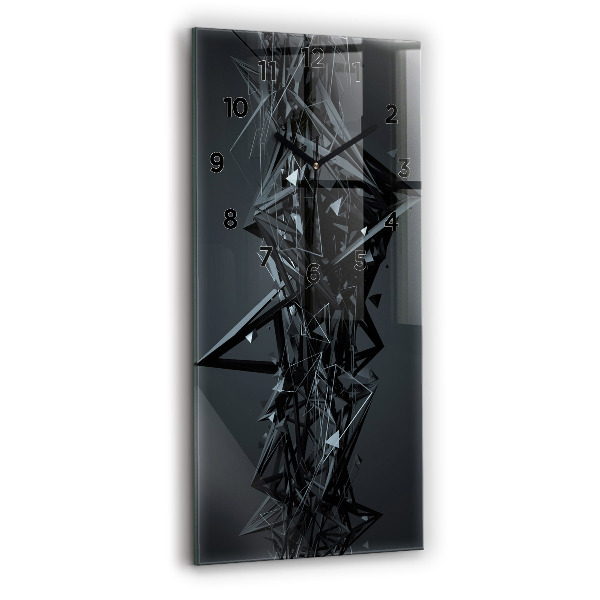 Vertical wall clock Black abstraction
