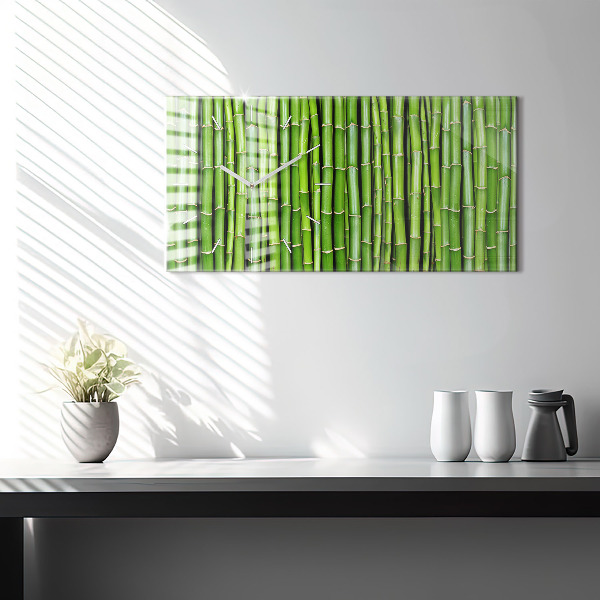 Horizontal wall clock Asian Bamboo