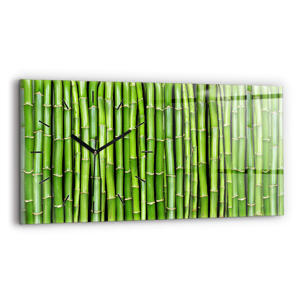 Horizontal wall clock Asian Bamboo
