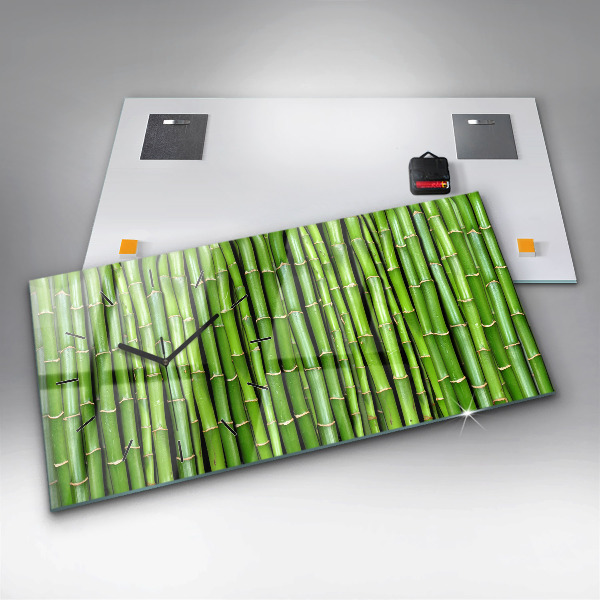 Horizontal wall clock Asian Bamboo