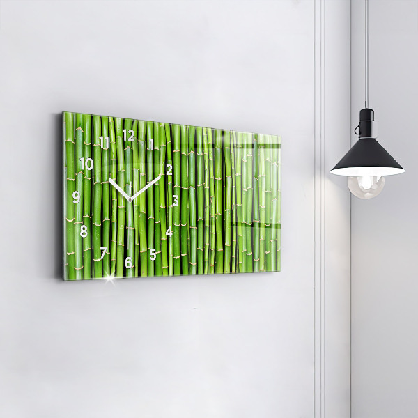 Horizontal wall clock Asian Bamboo