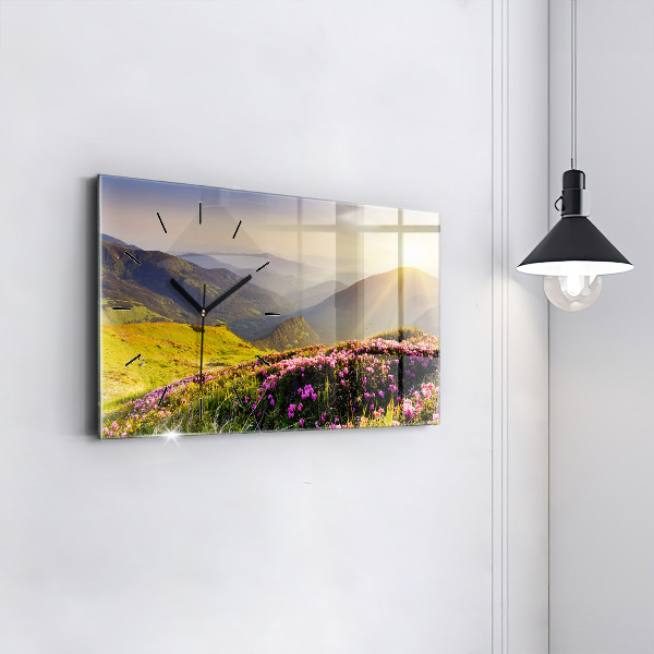 Horizontal wall clock Mountain landscape