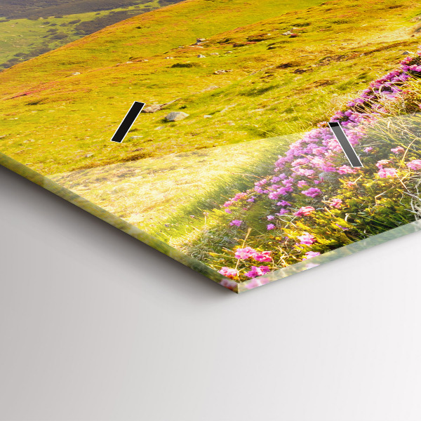 Horizontal wall clock Mountain landscape