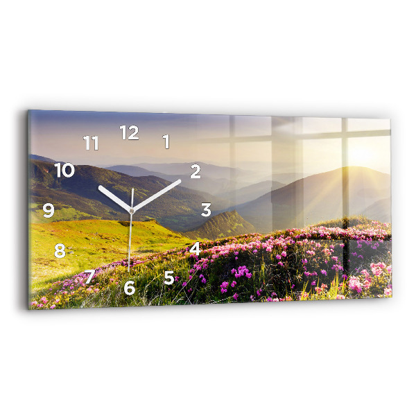 Horizontal wall clock Mountain landscape