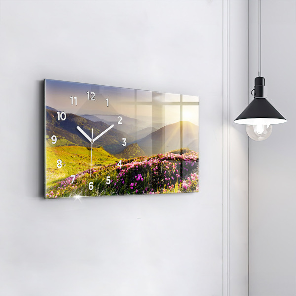 Horizontal wall clock Mountain landscape