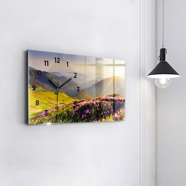 Horizontal wall clock Mountain landscape