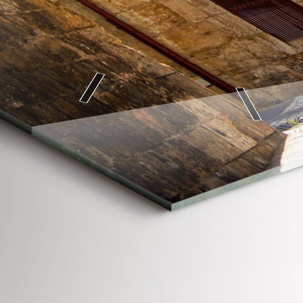 Horizontal wall clock Picturesque street of Rhodes