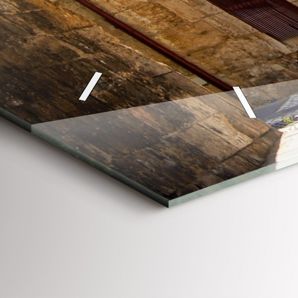 Horizontal wall clock Picturesque street of Rhodes