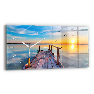 Horizontal wall clock Lake jetty