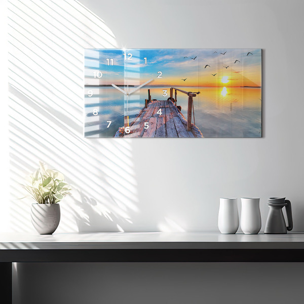 Horizontal wall clock Lake jetty