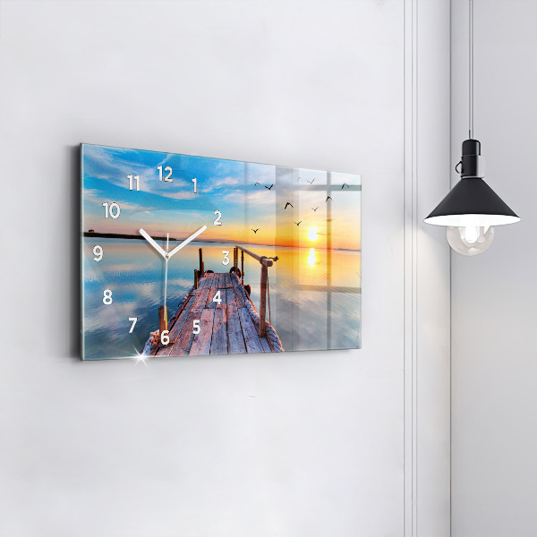Horizontal wall clock Lake jetty