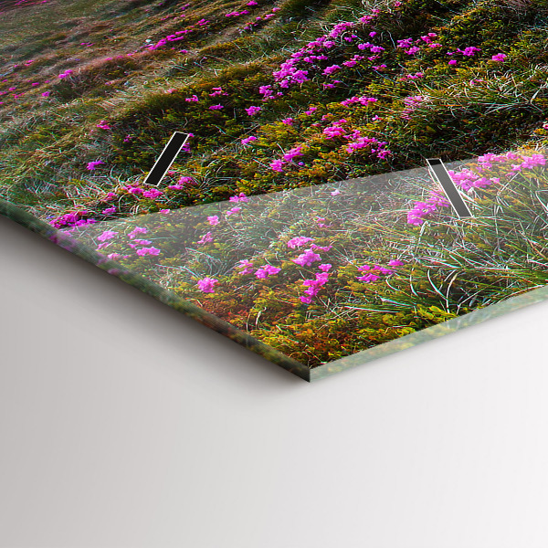 Horizontal wall clock Sunrise flowers