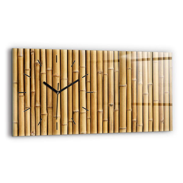 Horizontal wall clock Bamboo sticks