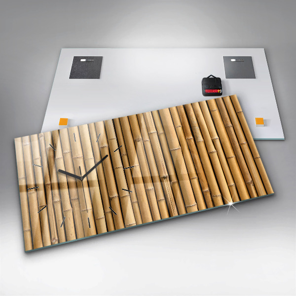 Horizontal wall clock Bamboo sticks