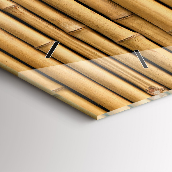 Horizontal wall clock Bamboo sticks