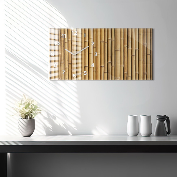 Horizontal wall clock Bamboo sticks