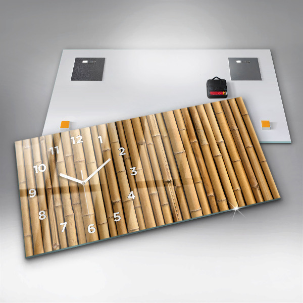 Horizontal wall clock Bamboo sticks
