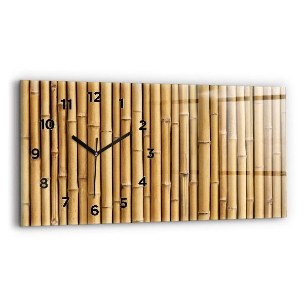 Horizontal wall clock Bamboo sticks