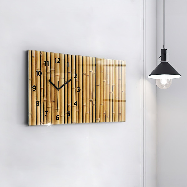 Horizontal wall clock Bamboo sticks